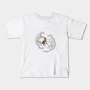 Borzoi and Jackrabbit Kids T-Shirt